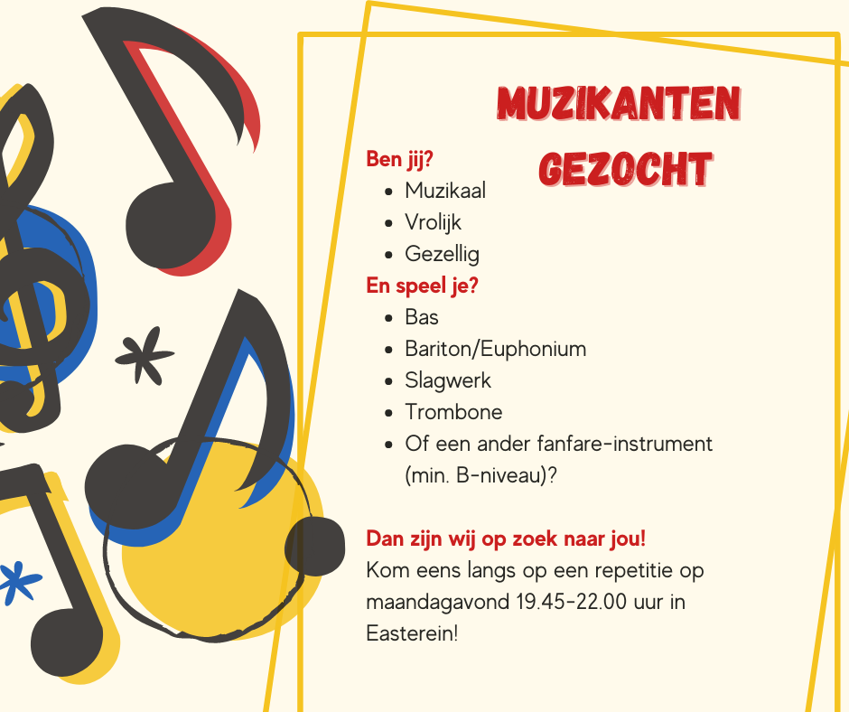 Muzikanten gezocht!